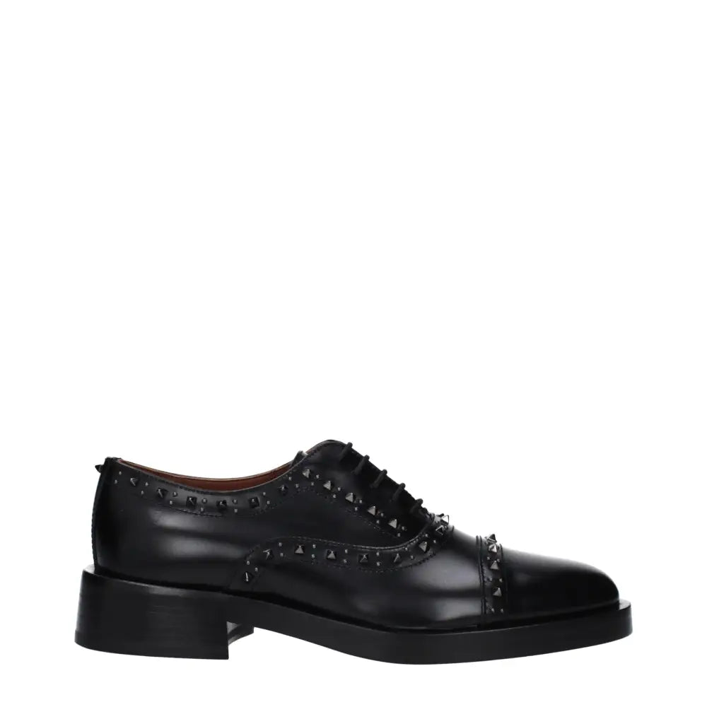 Valentino Garavani Schwarze Leder Oxfords und Derbies - EU38/US8