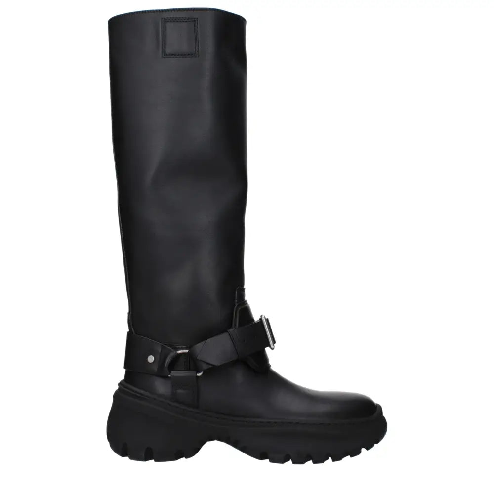 Burberry Schwarze Lederstiefel