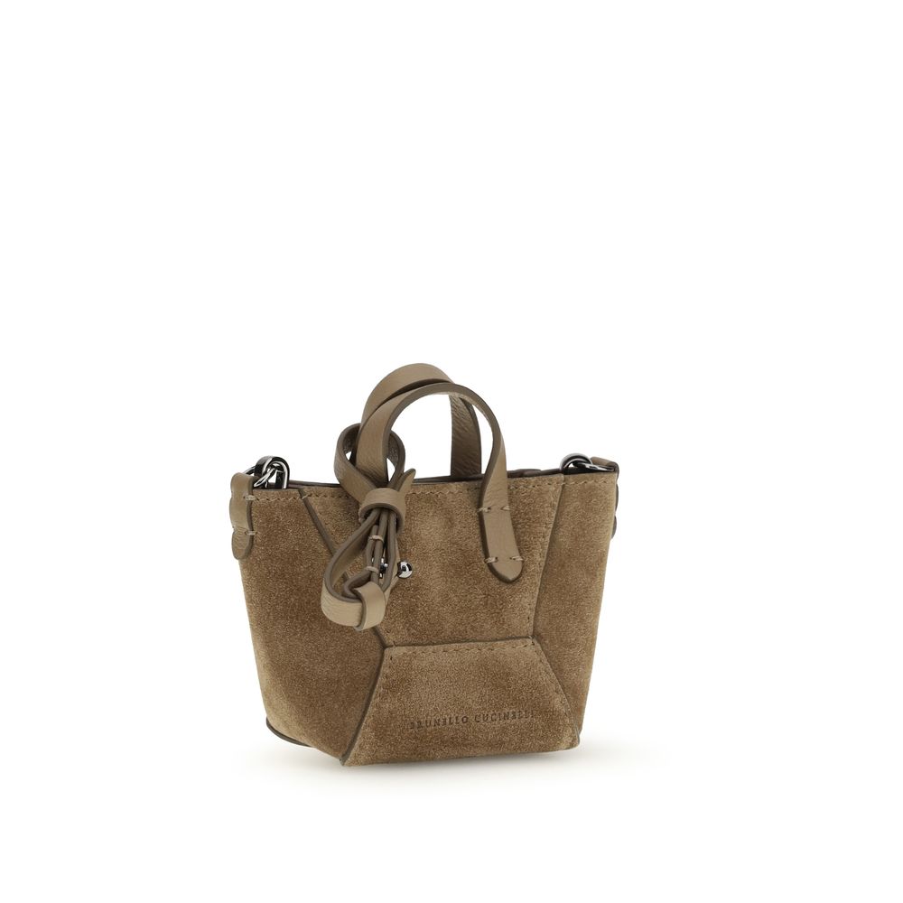 Brunello Cucinelli Braune Kalbsleder Bos Taurus Schultertasche