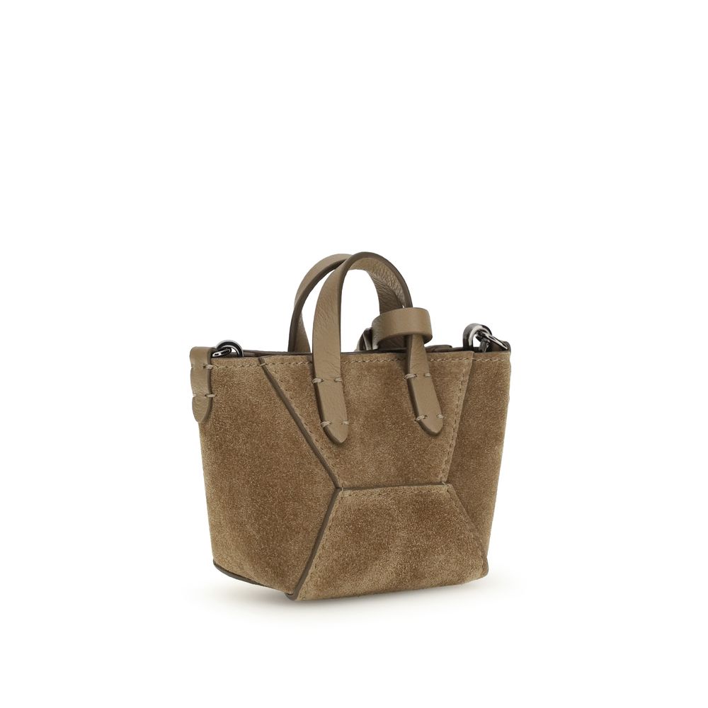 Brunello Cucinelli Braune Kalbsleder Bos Taurus Schultertasche