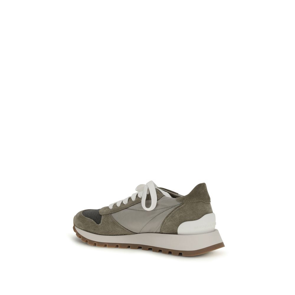 Brunello Cucinelli Zweifarbige Polyester-Sneaker im Athletic-Stil