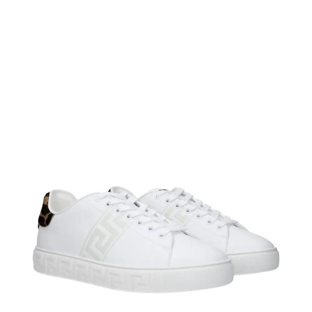 Versace Weiße Sneakers aus Leder mit niedrigem Schaft - EU40/US7