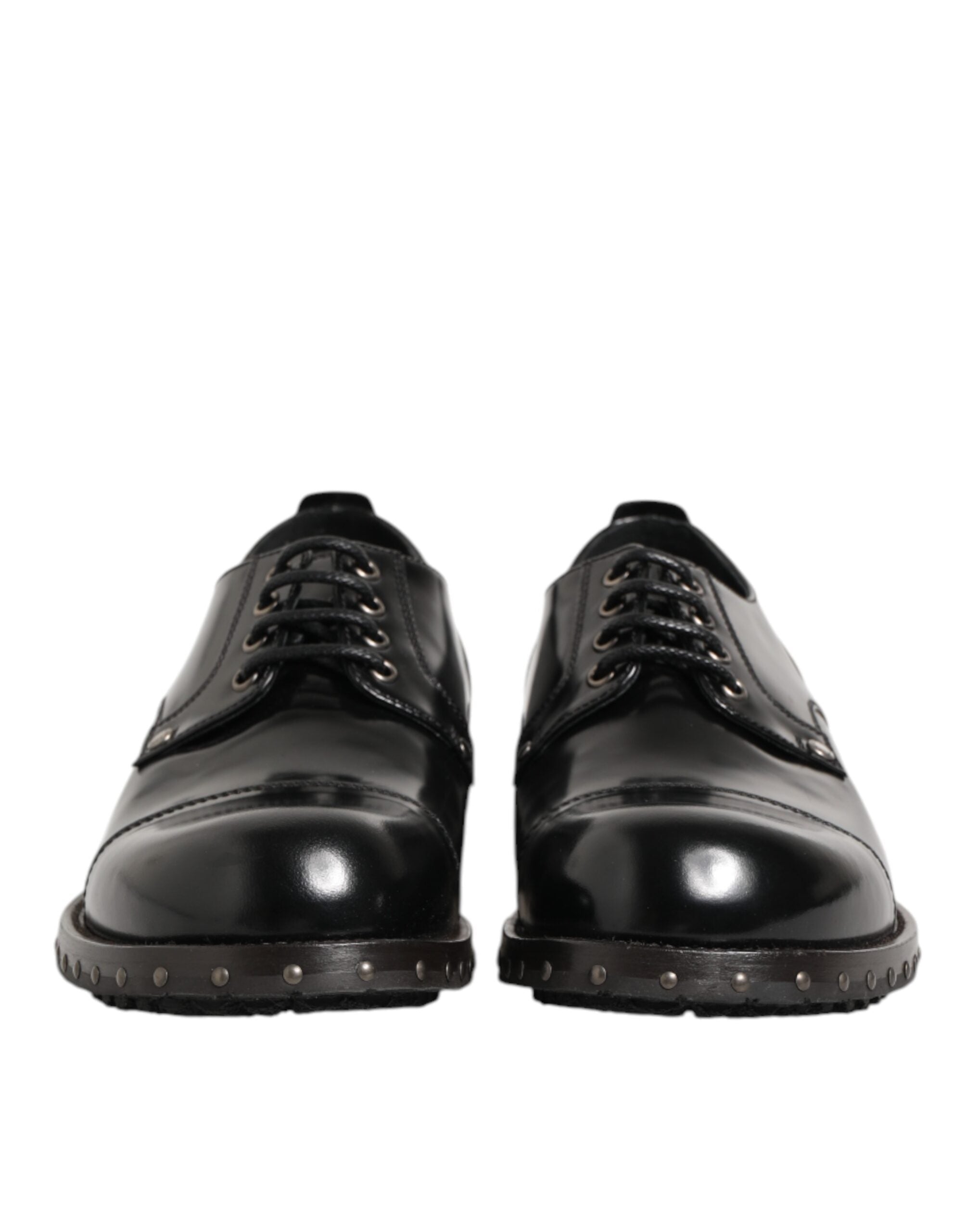 Dolce & Gabbana Schwarzes Leder beschlagene Männer formelle Derby Schuhe