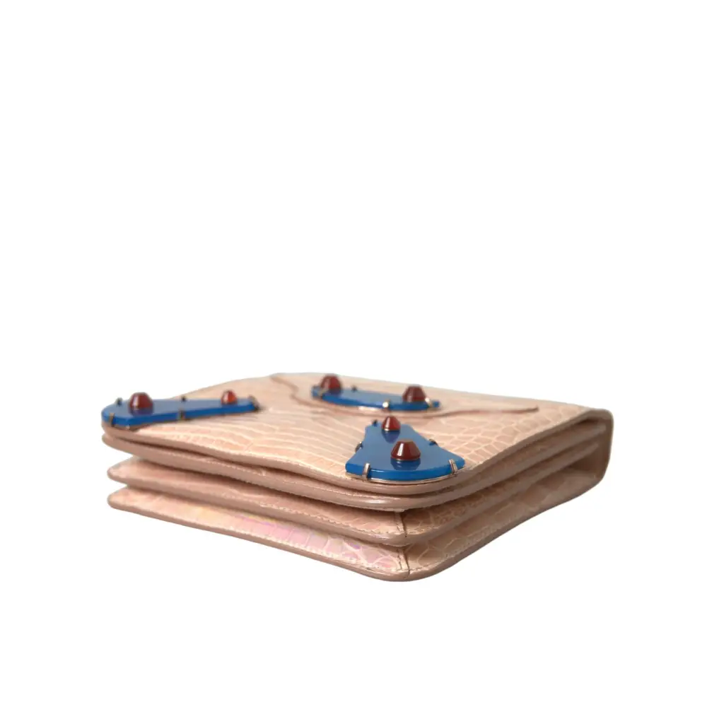 Balenciaga Beige Blauer Achat Exotisches Leder Gold Kette Geldbörse Tasche