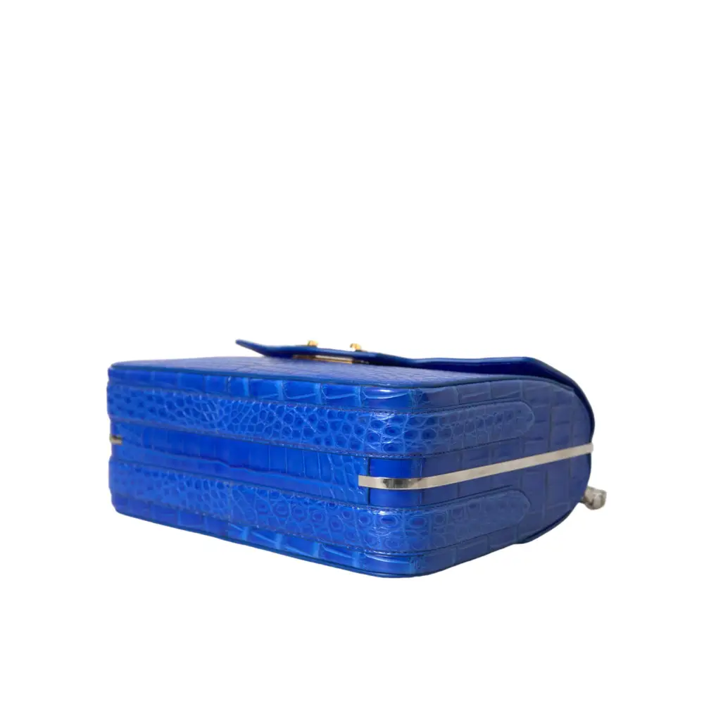 Balenciaga Blaue Exotenleder Neo Classic Kleine Umhängetasche