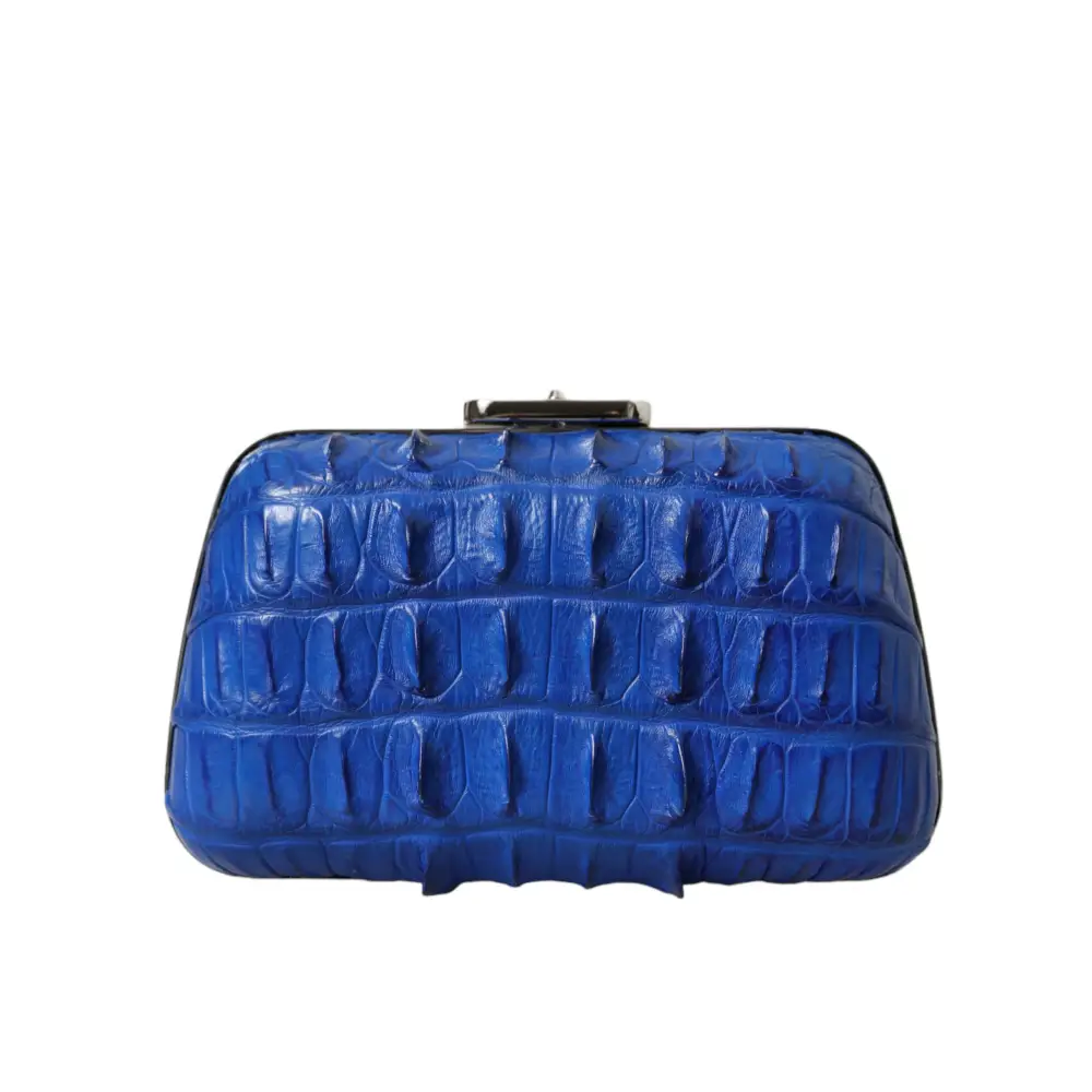 Balenciaga Blaue exotische Haut Leder Schulter Crossbody Box Clutch Tasche