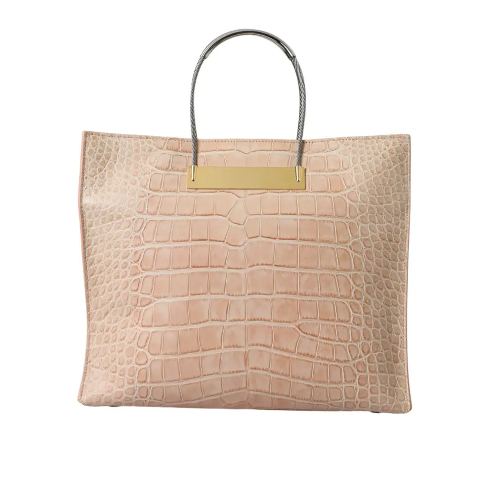 Balenciaga Rosa Exotische Lederprägung mit Kabelgriff Shopper Tote Bag