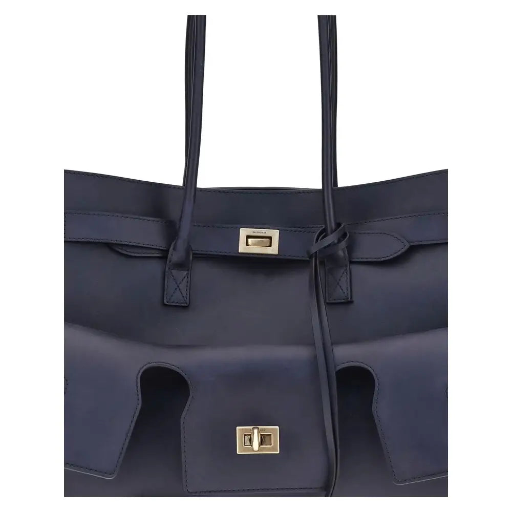 Balenciaga Schultertasche aus Kalbshaut Bos Taurus in Blau