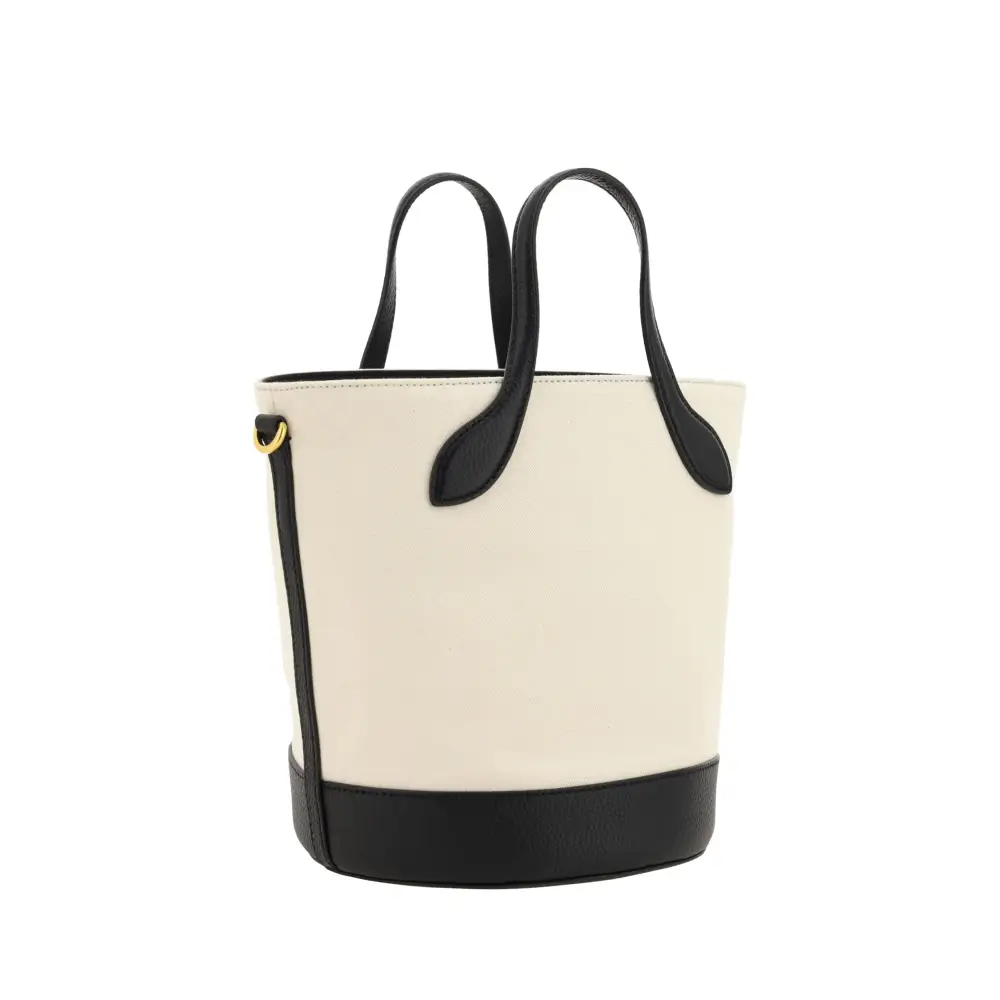 Bally Elegante Monogramm-Eimertasche in Schwarz & Weiß