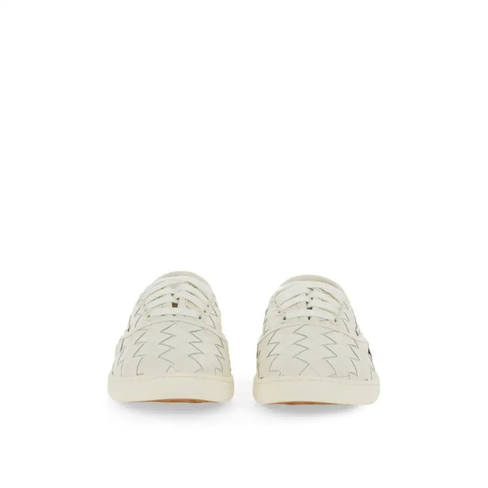 Bottega Veneta Weiße Kalbsleder Low-Top-Sneaker - EU39/US6
