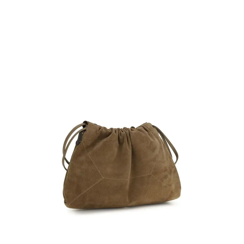 Brunello Cucinelli Braune Kalbsleder Bos Taurus Clutch Tasche