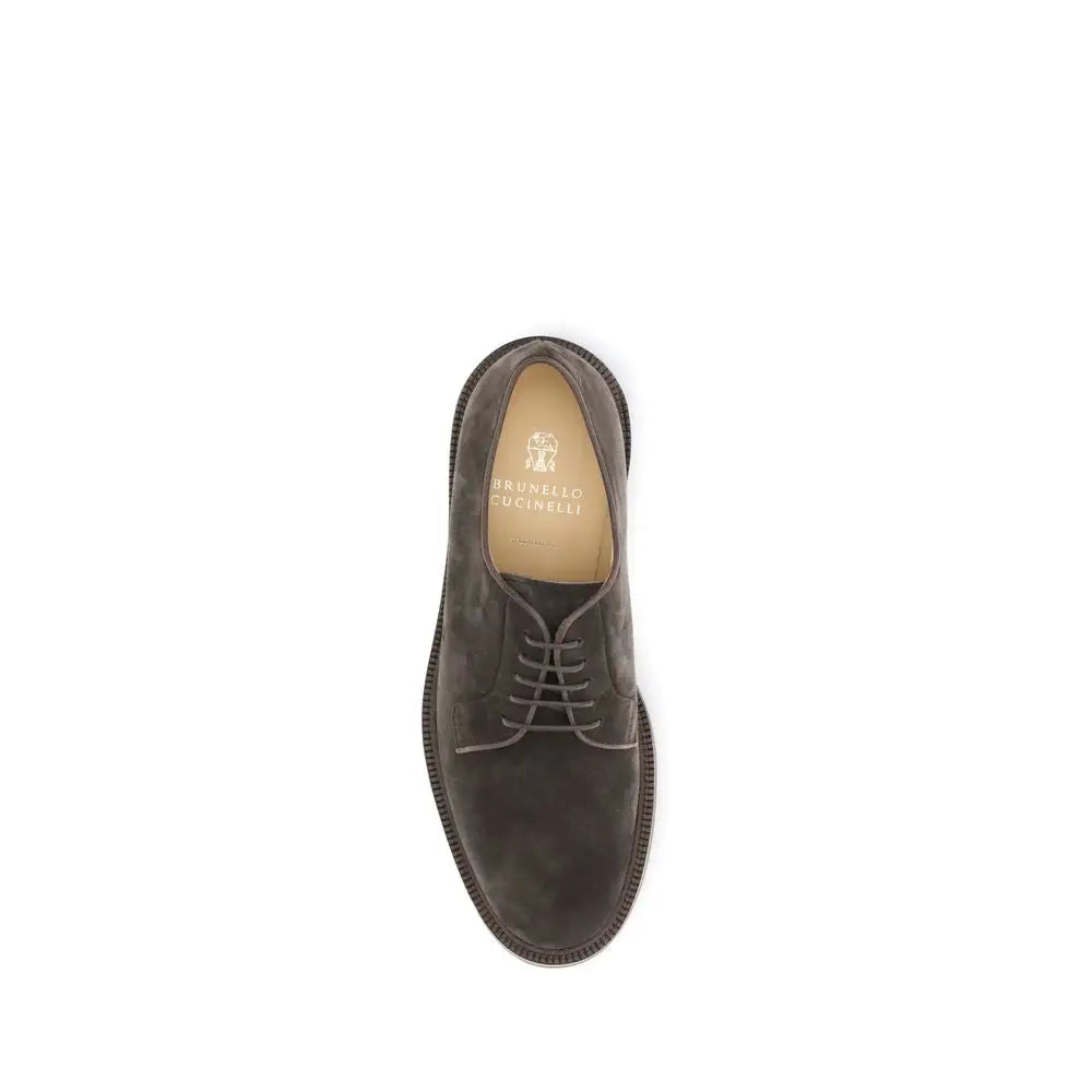 Brunello Cucinelli Braune Kalbsleder Bos Taurus Oxford- und Derbyschuhe - EU41.5/US8.5