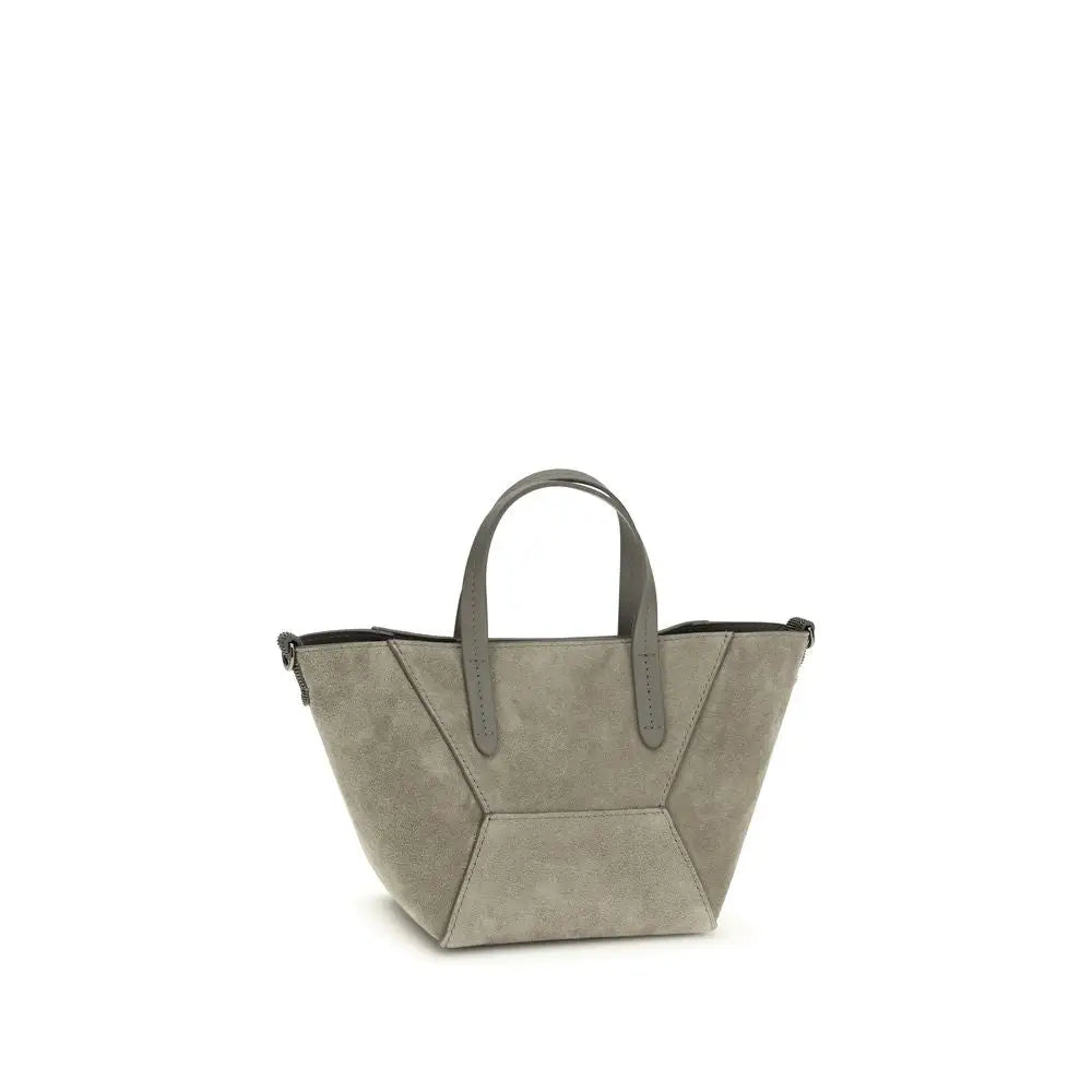 Brunello Cucinelli Braune Kalbsleder Bos Taurus Schultertasche