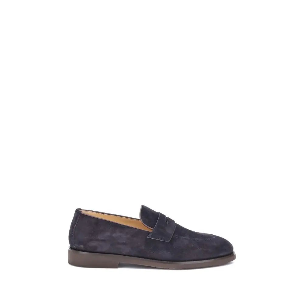 Brunello Cucinelli Elegante Blaue Gummisohle Slipper