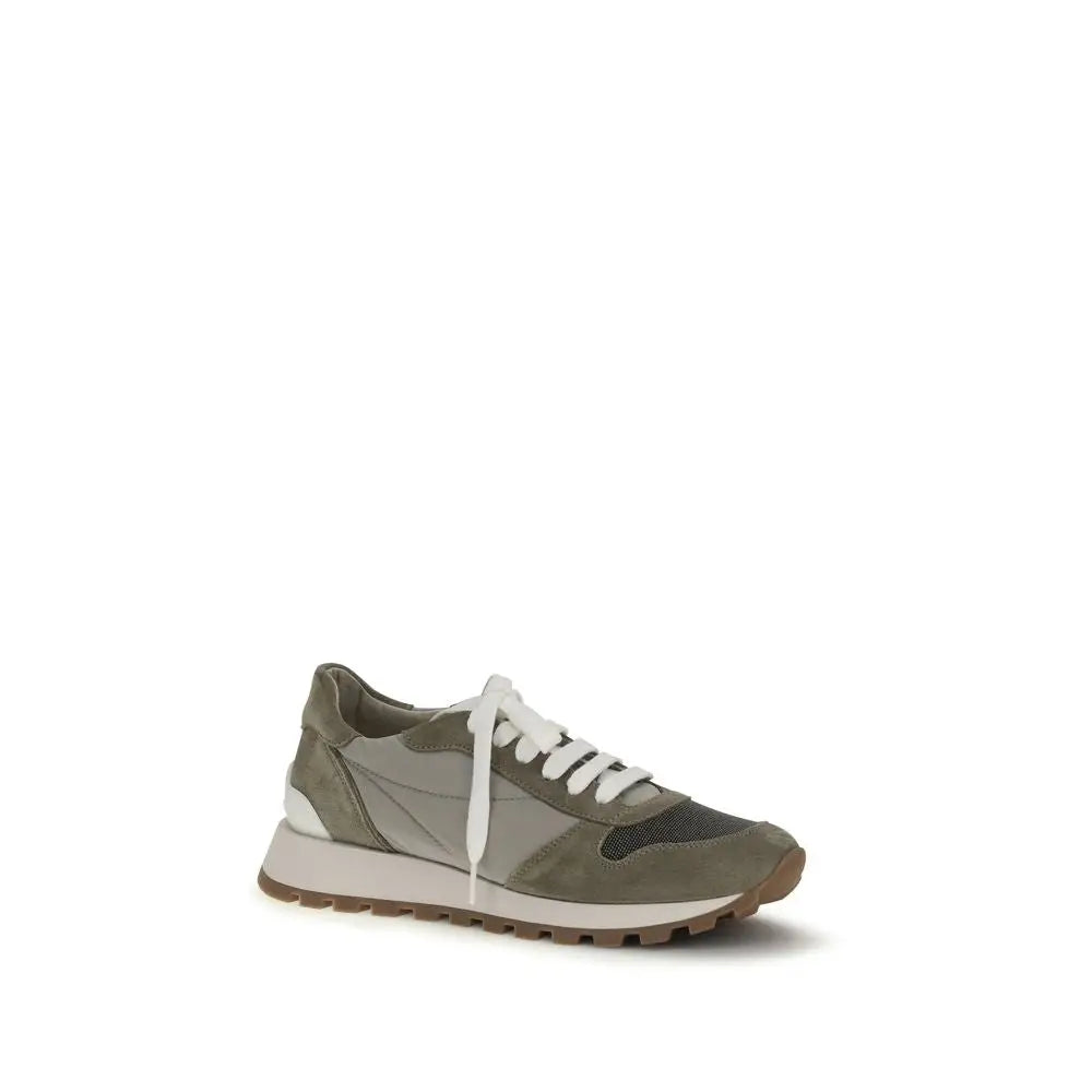 Brunello Cucinelli Zweifarbige Polyester-Sneaker im Athletic-Stil