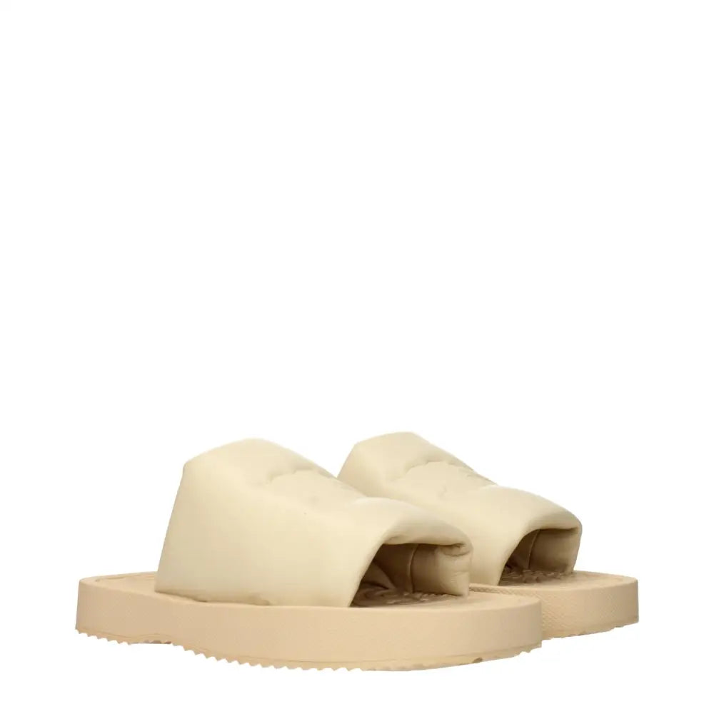 Burberry Beigefarbene Lederslipper