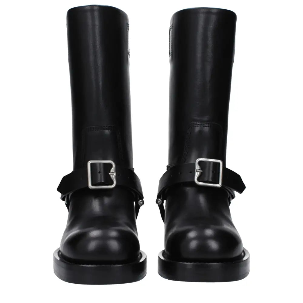 Burberry Schwarze Lederstiefel