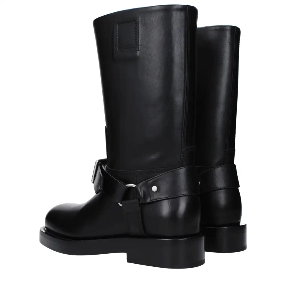 Burberry Schwarze Lederstiefel