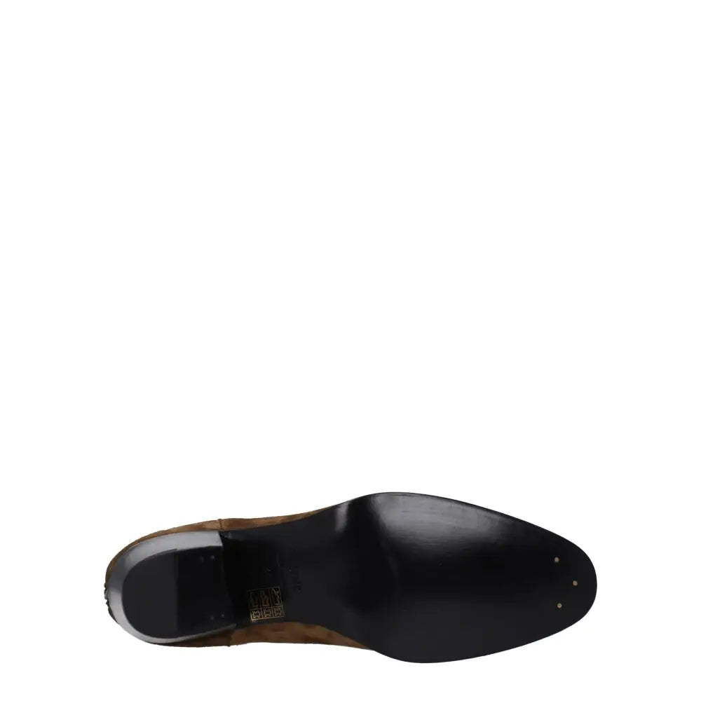 Celine Braune Lederstiefeletten