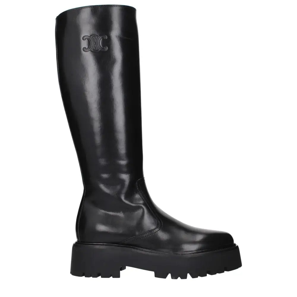 Celine Schwarze Lederstiefeletten - EU41/US11