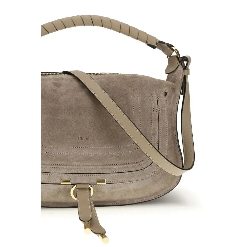 Chloé Beige Calf Leather Bos Taurus Schultertasche