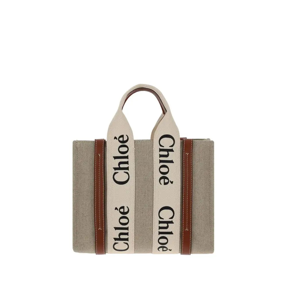 Chloé Braune Canvas-Handtasche