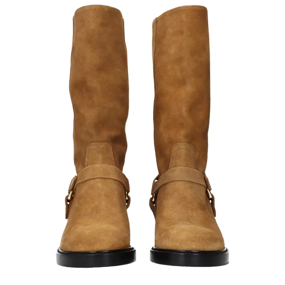 Chloé Braune Leder-Ankle-Boots