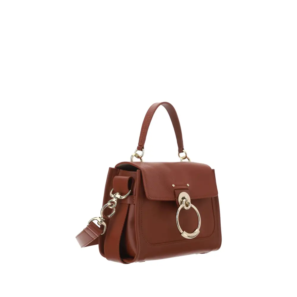 Chloé Elegante Schulterhandtasche aus braunem Kalbsleder in Sepia