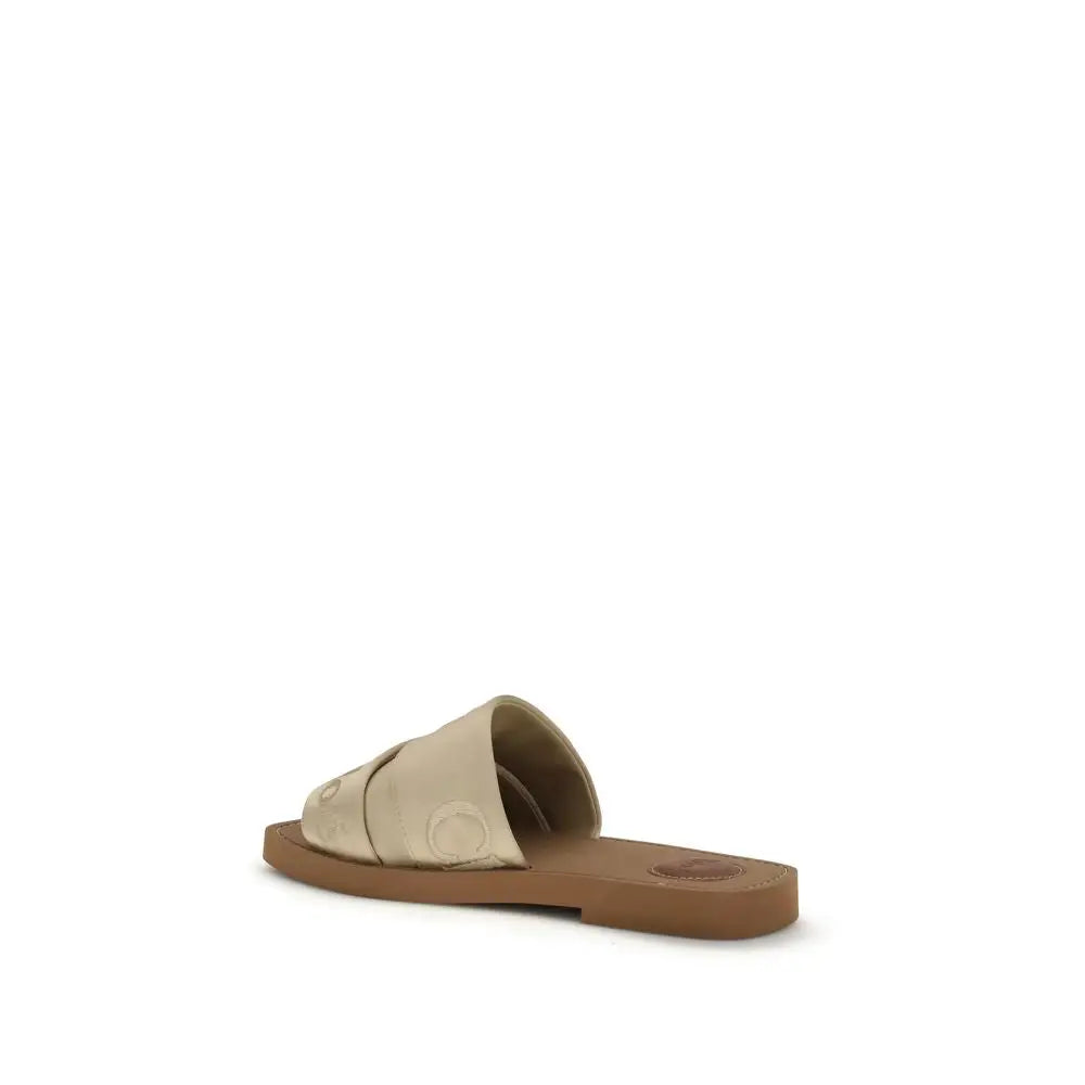 Chloé Goldfarbene Sandalen aus Polyester