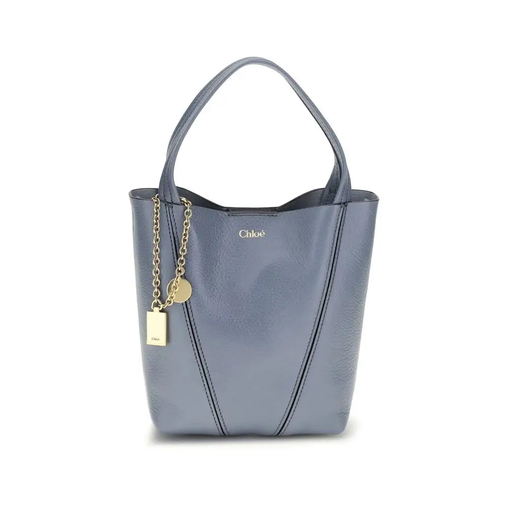 Chloé Schultertasche aus blauem Kalbsleder Bos Taurus