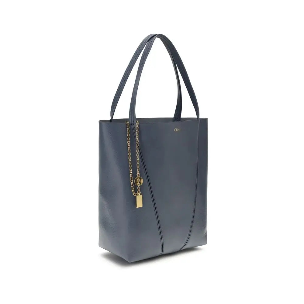 Chloé Schultertasche aus blauem Kalbsleder Bos Taurus