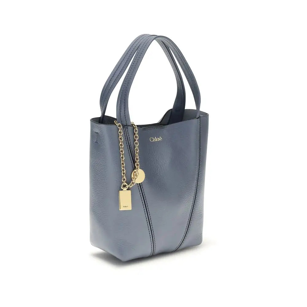 Chloé Schultertasche aus blauem Kalbsleder Bos Taurus