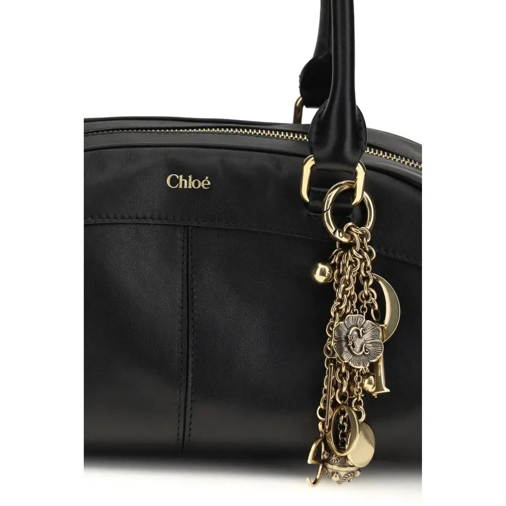 Chloé Schwarze Kalbsleder Bos Taurus Handtasche