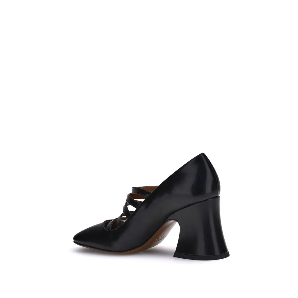 Chloé Schwarze Kalbsleder-Bos-Taurus-Pumps mit hohem Absatz - EU38.5/US8.5