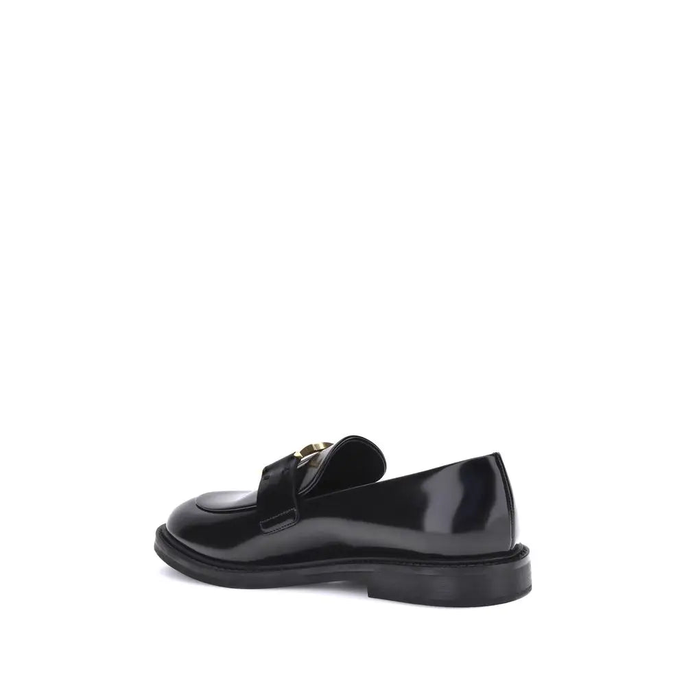 Chloé Schwarze Kalbsleder Bos Taurus Slip-On Loafer - EU36/US6