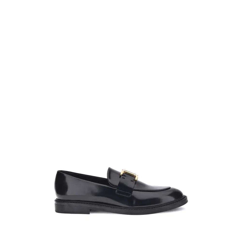 Chloé Schwarze Kalbsleder Bos Taurus Slip-On Loafer - EU36/US6