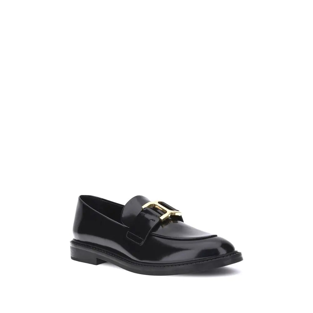 Chloé Schwarze Kalbsleder Bos Taurus Slip-On Loafer - EU36/US6