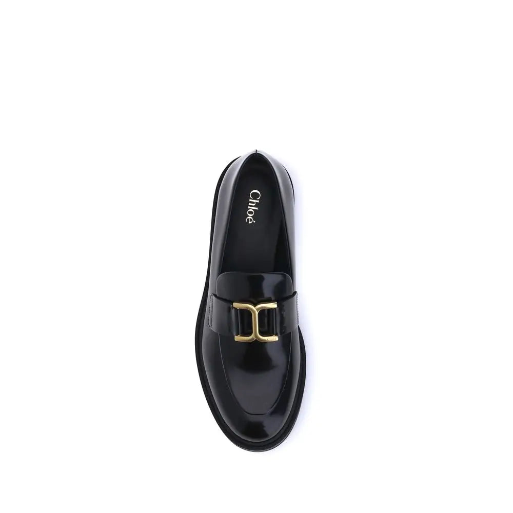 Chloé Schwarze Kalbsleder Bos Taurus Slip-On Loafer - EU36/US6