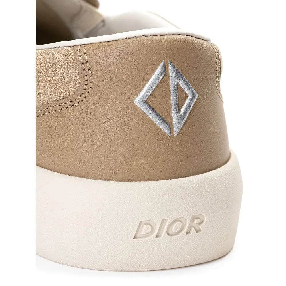Dior Beigefarbene Leder-Loafer zum Hineinschlüpfen