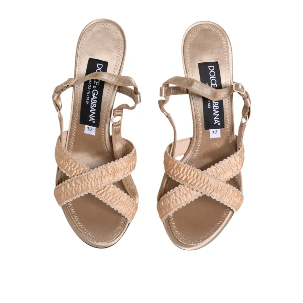 Dolce & Gabbana Beige Keira Slingback Heels Sandalen Schuhe - EU37/US7