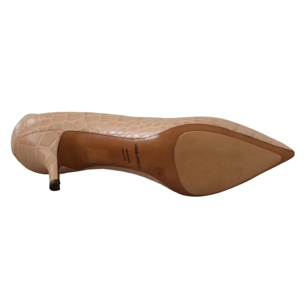 Dolce & Gabbana Beige Leder Spitze Absätze Pumps Schuhe - EU36.5/US6