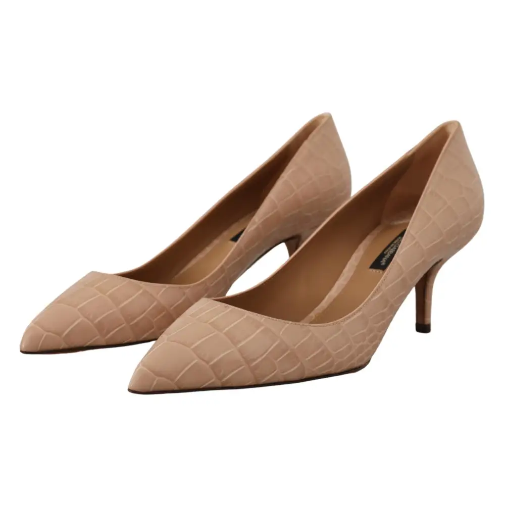 Dolce & Gabbana Beige Leder Spitze Absätze Pumps Schuhe - EU36.5/US6