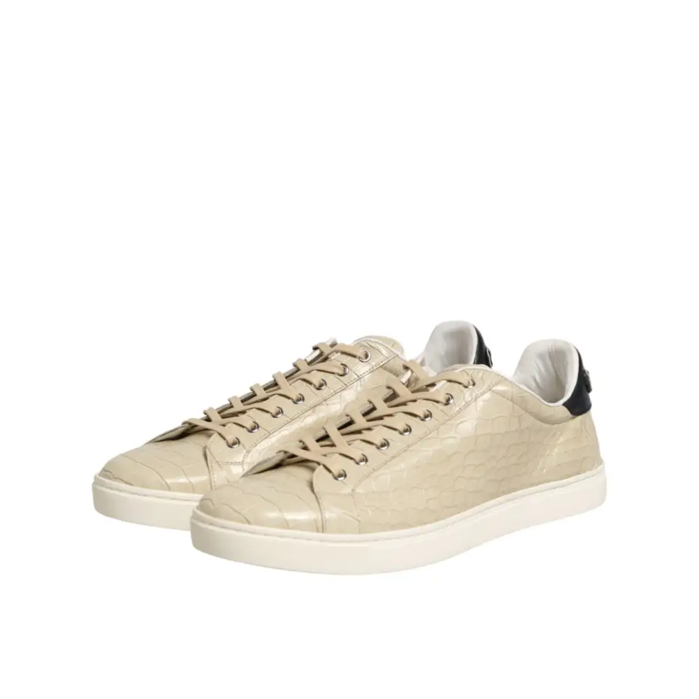 Dolce & Gabbana Beige London Leder-Sneakers - EU43/US10