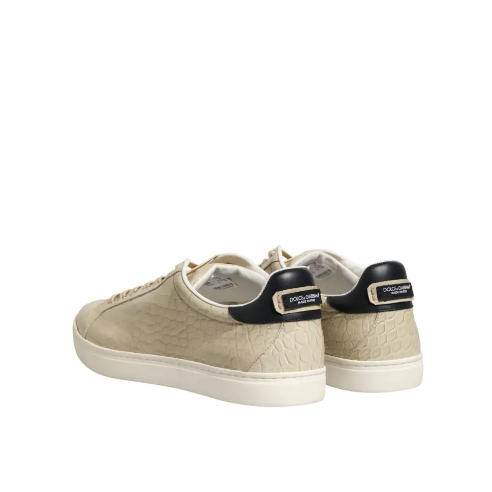 Dolce & Gabbana Beige London Leder-Sneakers - EU43/US10