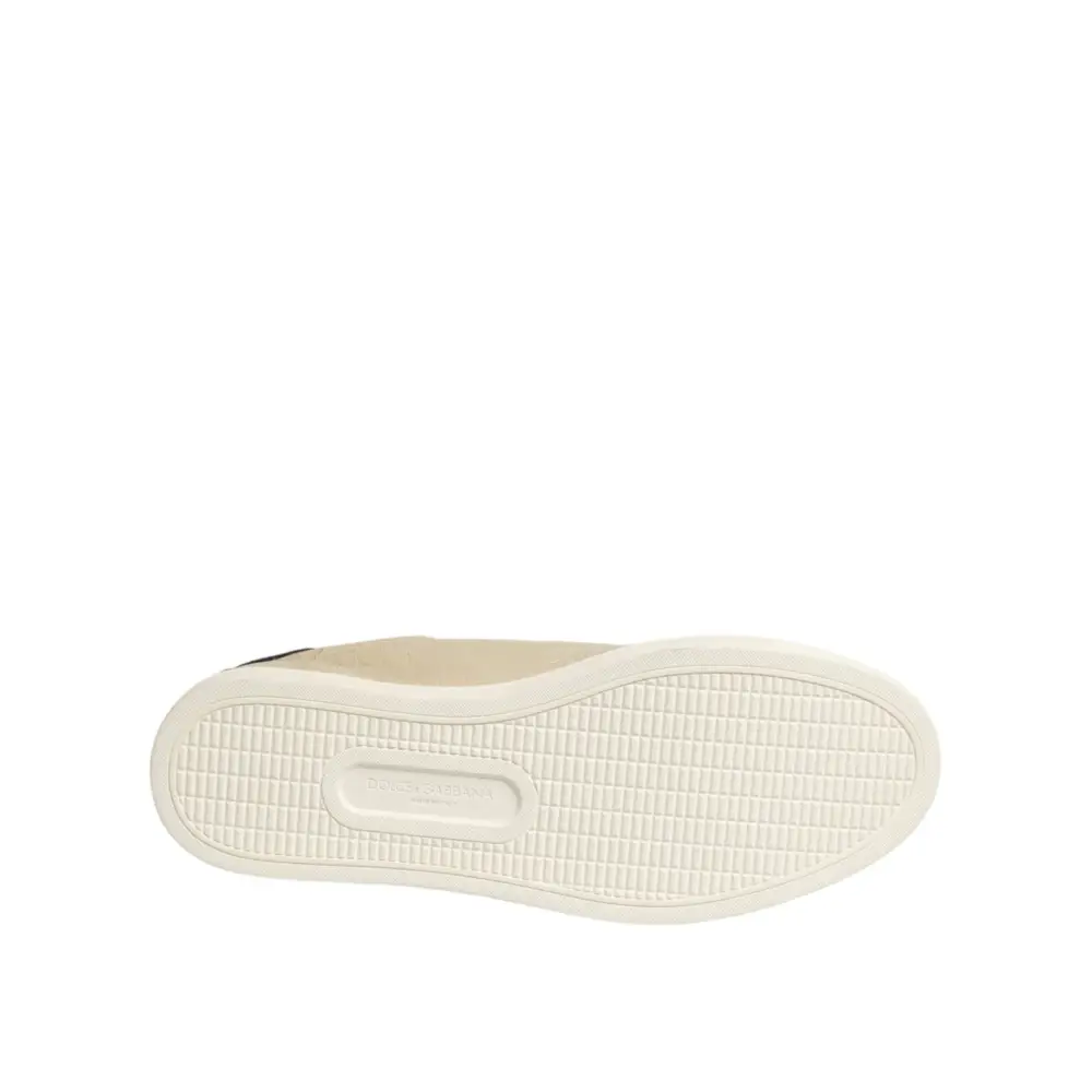 Dolce & Gabbana Beige London Leder-Sneakers - EU43/US10