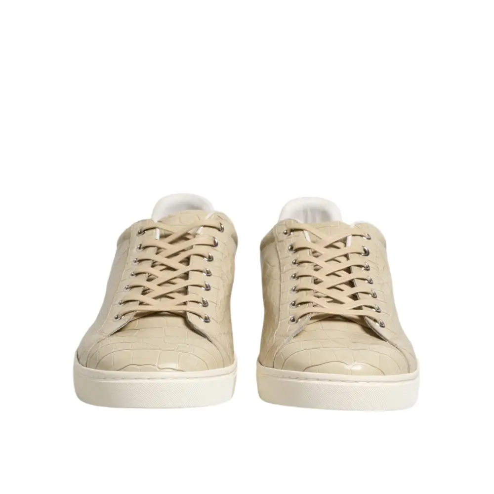 Dolce & Gabbana Beige London Leder-Sneakers - EU43/US10