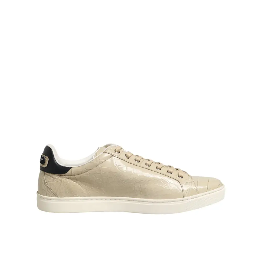 Dolce & Gabbana Beige London Leder-Sneakers - EU43/US10