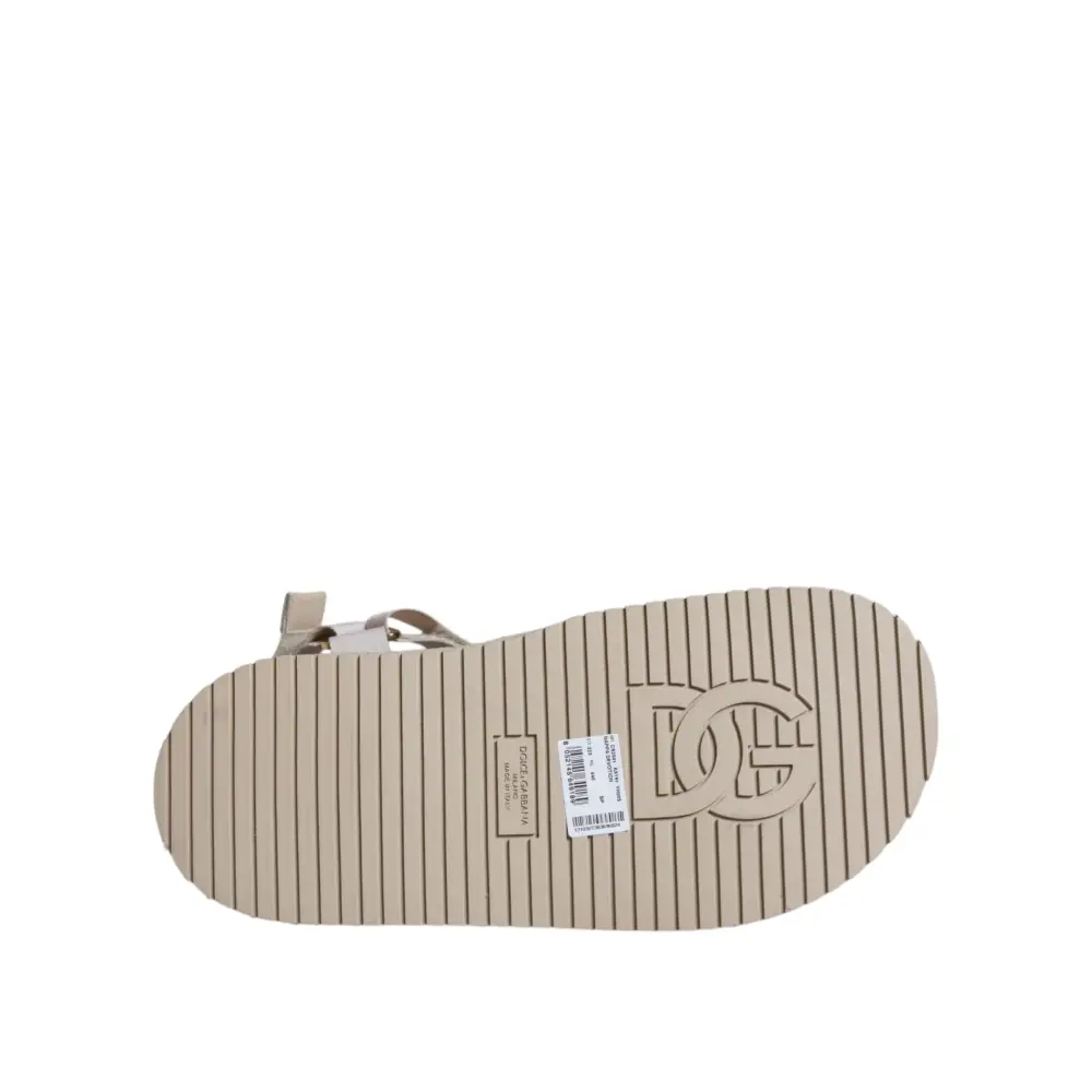 Dolce & Gabbana Beige Nappa Devotion Riemen Herren Sandalen Schuhe - EU44/US11