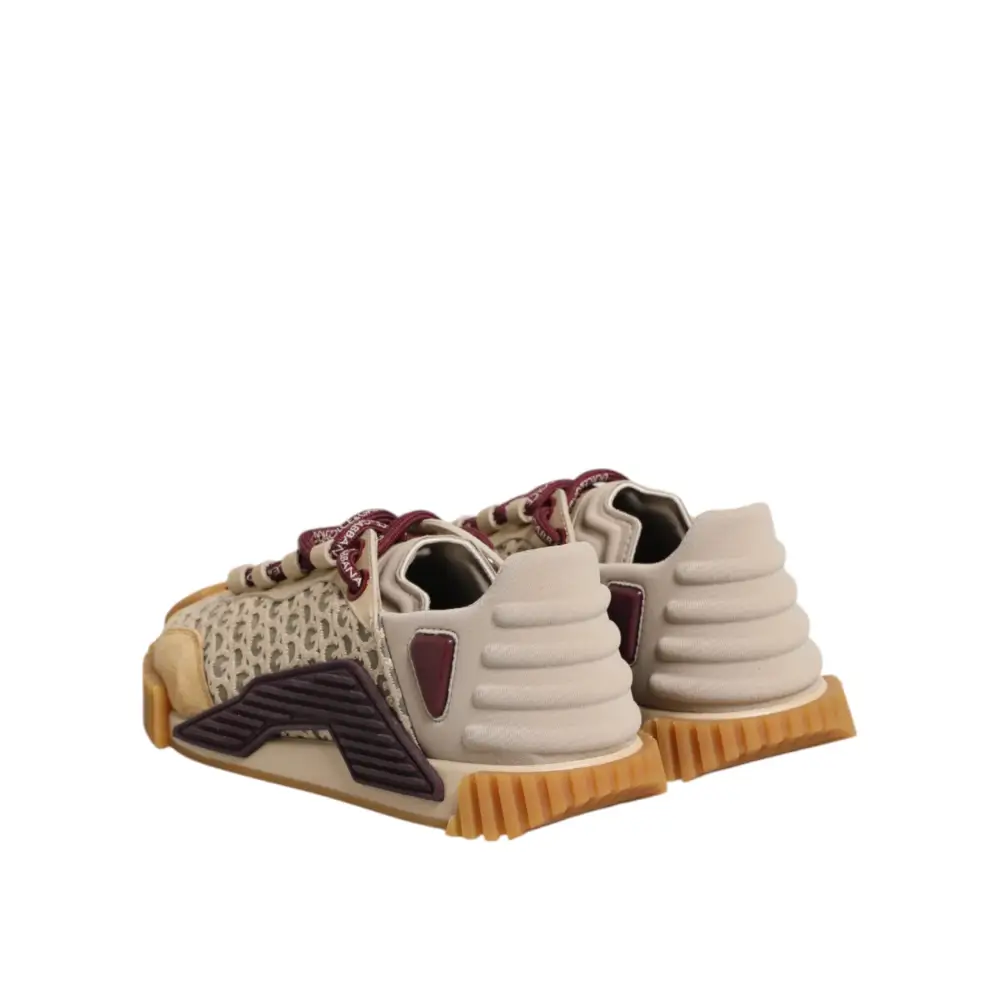 Dolce & Gabbana Beige Neopren DG Logo NS1 Lace Sneakers Schuhe - EU35.5/US5