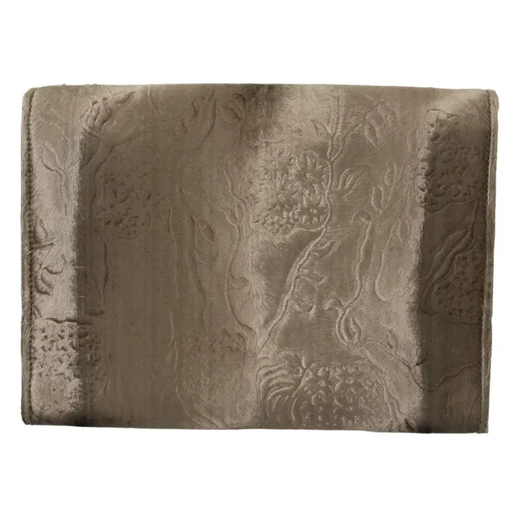 Dolce & Gabbana Beige Samt Floral Leder Männer Dokument Aktentasche